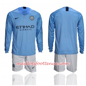 Maillot/Tenue Manchester City Enfant Domicile 2018/2019 Manche Longue